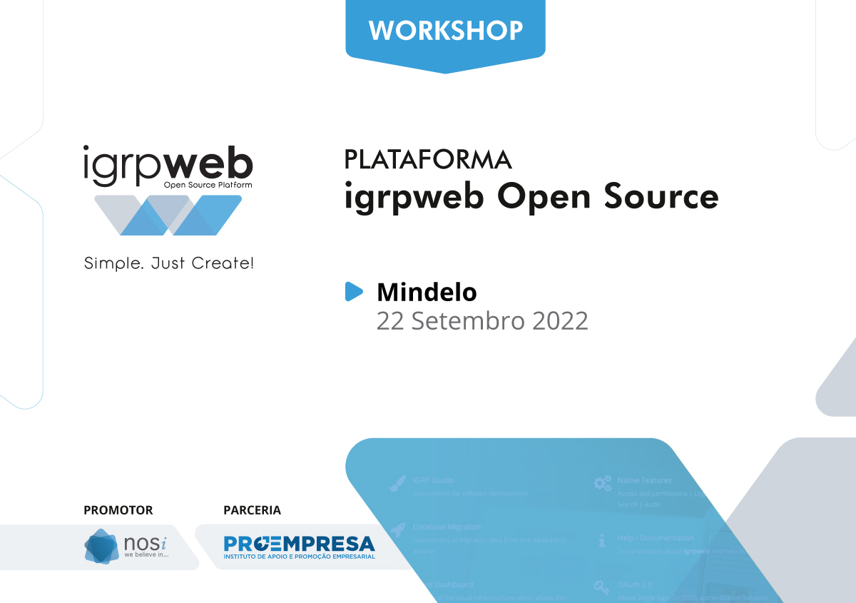NOSi partilha plataforma igrpweb open source com startUps e empresas IT de São Vicente